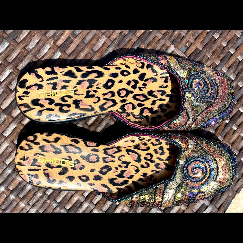 Chico’s Loretta beaded slide - SZ 10 Luxury Shiny Elegant